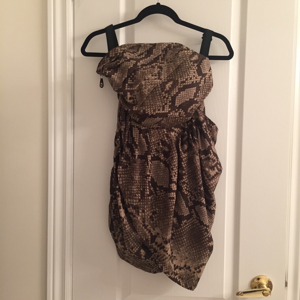 🐍 Print Strapless Dress
